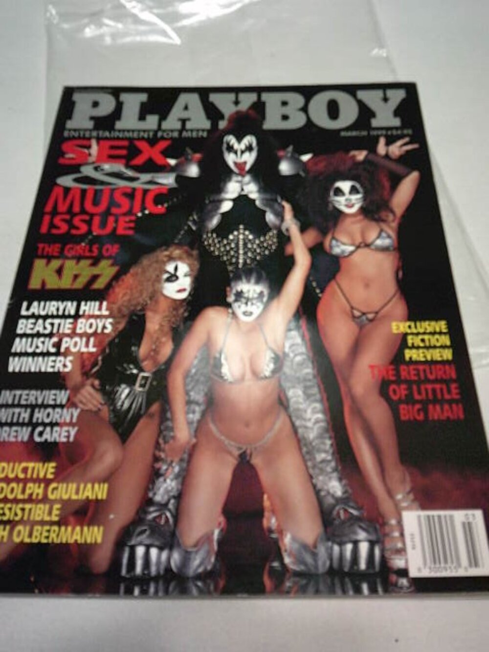 EXCELLENT PLAYBOY MAGAZINE MARCH 1999 THE GIRLS OF KISS SEX & MUSIC ISSUE MEN 🔥